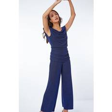 Sleeveless Jumpsuits & Overalls Roman Shimmer Cowl Neck Ruched Stretch Jumpsuit