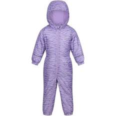 Purple Rain Overalls Regatta Childrens/kids Splat Ii Zebra Print Waterproof Puddle Suit (pansy)