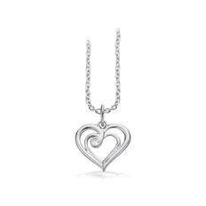 Scrouples Hjerte Vedhæng Karat Hvidguld med Diamant 0,02 Carat W/SI