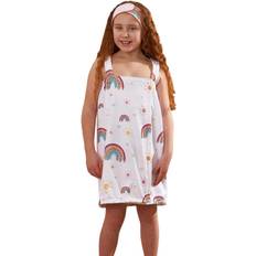 White Baby Towels Dreamscene Kids Rainbow Towel Dress Headband Beach Wrap Robe