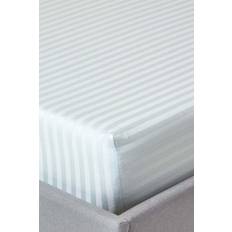 Homescapes Egyptian Cotton Satin Stripe 330 Thread Bed Sheet Blue (191x)