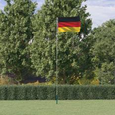 Mástiles de bandera vidaXL Mástil Y Bandera De Alemania Aluminio 5.55 m