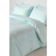 Egyptian Cotton Textiles Homescapes Egyptian Cotton Striped Thread Duvet Cover Green, Blue