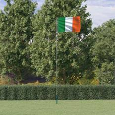 Mástiles de bandera vidaXL Mástil Y Bandera De Irlanda Aluminio 5.55 m