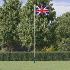 Mástiles de bandera rebaja vidaXL Mástil Y Bandera De Reino Unido Aluminio 6.23 m