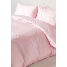 Coton Égyptien Housses de couette Homescapes Et Taies D'Oreiller Unies Coton égyptien 330 Fils Rose 135 x 200 cm Housse de couette Rose