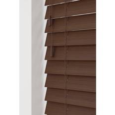 Brown Pleated Blinds 50mm Fine Grain Slatted