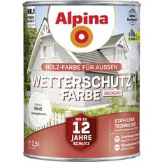 Alpina Wetterschutzfarbe 2,5 Holzfarbe White 2.5L