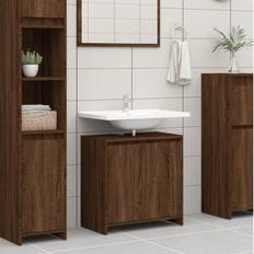 Marron Armoires vidaXL De Bain Chêne Marron 60x33x61 cm Bois d'ingénierie 826359 Armoire