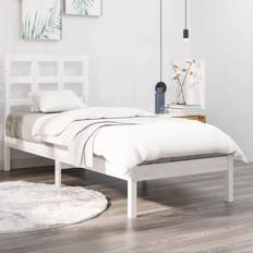 vidaXL Estructura De Cama Madera Maciza De Pino Blanca 90x200 cm
