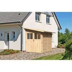Volstrup Model 2 Redskabsskur Til Montage Op Ad Husmur I Ubehandlet På 3,3m2