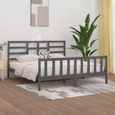 vidaXL Bed Frame without Mattress Grey 200x200 cm