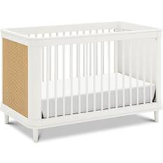 Gold Bedside Crib NAMESAKE Marin with Cane 3-in-1 Convertible Crib Warm Honey Cane, Greenguard Certified