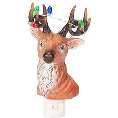 Roman Holiday Deer With Blinking Antlers 8.75 Acrylic Plug-in Bubble Night Light