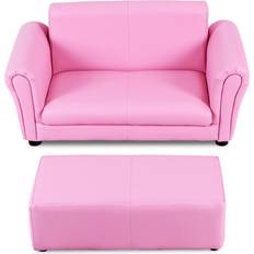 Gold Chair Costway Pink Faux Leather Upholstery Kids Arm Chair Kids Sofa Couch Lounge