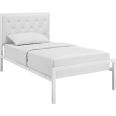 Twin bed frame and mattress set modway MOD-5179-WHI-WHI-SET Mia Twin Bed