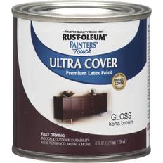 Paint Rust-Oleum 1977730 Painters Touch Latex Paint, Half Pint, Gloss Kona Brown