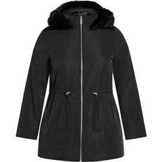 Evans Outerwear Evans Faux Fur Lightweight Coat