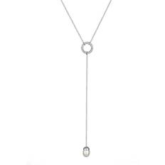 Sötvattenspärlor halsband Elli Halsband Y-Formade Sötvattenspärlor Kristaller - Sterlingsilver