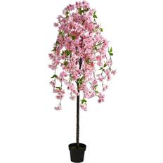 Nearly Natural Faux Trees Pink Cherry Blossom Draping Artificial Plant