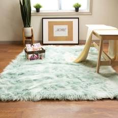 Sheepskin Super Area Rugs Serene Black, White, Brown, Gray, Green, Blue, Pink 60x84"