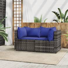 Grigio Divani Modulari vidaXL Divani Angolari da Giardino Con Cuscini 2 pz Polyrattan Grigiocod MXL 106119 Divano Modulare