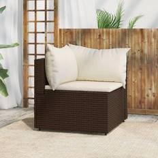 Rattan Sintetico Divani Modulari vidaXL Angolare da Giardino con Cuscini in Polyrattan Marrone Divano Modulare