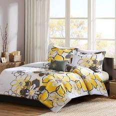 Mi Zone Allison Bedspread Grey, Yellow (228.6x218.4cm)