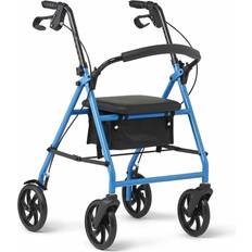 Walkers with wheels Rollators: Basic Steel Rollator with 8' Wheels, Light Blue