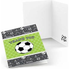 Plates, Cups & Cutlery Goaaal Soccer Baby Shower or Birthday Party Thank You Cards (8 Count) Green