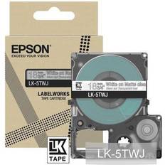 Epson Cintas de etiquetar Epson LK-5TWJ Cinta Mate Blanca Sobre Transparente 18 mm (Original)