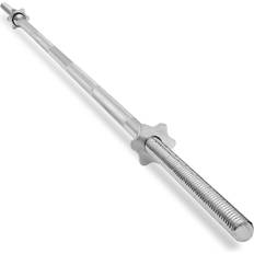 Weights 1" Weightlifting Barbell Threaded Straight Bar with Star Collars Chrome Chrome 7 FT