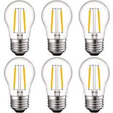 Light Bulbs Luxrite 40-Watt Equivalent A15 Dimmable Edison LED Light Bulbs Damp Rated 2700K Warm White (6-Pack)