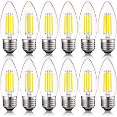 Light Bulbs Luxrite Edison Candelabra LED Bulb 5W 60W Equivalent 5000K Bright White 550 Lumens E26 12-Pack