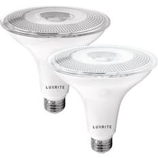 LED Lamps Luxrite 120-Watt Equivalent PAR38 Dusk to Down Sensor LED Light Bulb E26 Base 5000K Bright White (2-Pack)