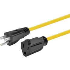 Monoprice Outdoor Extension Cord NEMA 5-15P to NEMA 5-15R, 14AWG, 15A, SJTW, Yellow, 25ft