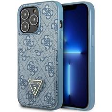 Guess GUHCP13LP4TPB Hülle für iPhone 13 Pro 13 6,1" blau/Blue hardcase 4G Triangle Logo Cardslot