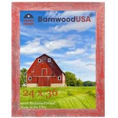 Red Photo Frames Barnwood USA Rustic Farmhouse Standard Series Reclaimed Wood Picture Rustic Photo Frame