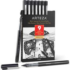 Black Fineliners Arteza Liquid Micron Pen Black Pigment Ink 9 Piece