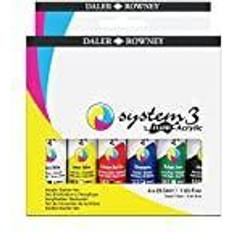 Multicolour Acrylic Paints Daler Rowney System3 Fluid Acrylics Set of 6, 29.5 ml