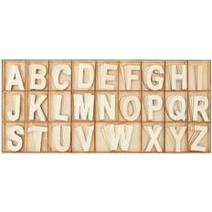 Activity Toys Juvale 104 Pieces 2-Inch Wooden Alphabet Letters 4 Sets ABCs with Sorting Tray for Arts and Crafts