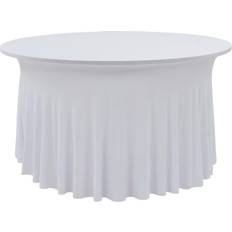 Poliéster Manteles vidaXL Fundas Elásticas Para Mesa 2 Uds Con Falda 150x74 cm Blanco Mantel Blanco