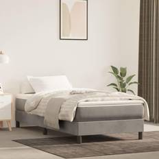 vidaXL Estructura De Cama Box Spring Terciopelo Gris Claro 90x190 cm