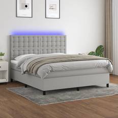 vidaXL Matelas Et LED Rembourré Lit Double 160x200 cm Lit Continental