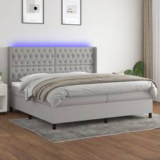 Betten reduziert vidaXL mit Matratze 200x200 cm Grau Boxspringbett