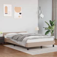 vidaXL Estructura Cama Con Cabecero Sin Colchón Cappuccino 120x200 cm - Marrón