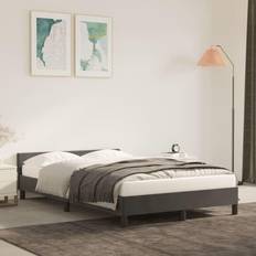 vidaXL Estructura Cama Con Cabecero Terciopelo Gris Oscuro 120x200 cm