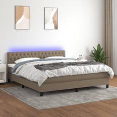 vidaXL Box Spring Colchón Y Luces LED 160x200 cm Cama Continental