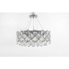 Impex Lighting Raina Crystal Chrome Pendant Lamp