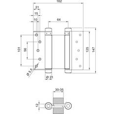 35 150mm Deni Pendeltürband STA verz.Gr.36 150 mm 40 kg TS 35-40 mm